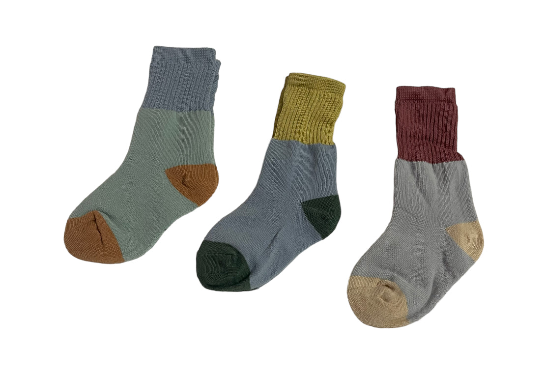 3 Pack Crew Socks Blue/ Combo